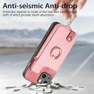 For iPhone X / XS Cross Leather Ring Vertical Zipper Wallet Back Phone Case(Pink) - 5