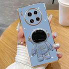 For Huawei Mate 40 / 40E Electroplating Astronaut Holder Phone Case(Blue) - 1