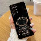 For Huawei P40 Pro+ Electroplating Astronaut Holder Phone Case(Black) - 1