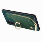 For Samsung Galaxy A31 Cross Leather Ring Vertical Zipper Wallet Back Phone Case(Green) - 3