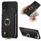 For Samsung Galaxy M62/F62 Cross Leather Ring Vertical Zipper Wallet Back Phone Case(Blue) - 1
