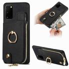 For Samsung Galaxy Note20 Cross Leather Ring Vertical Zipper Wallet Back Phone Case(Blue) - 1