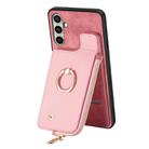 For Samsung Galaxy A56 5G Cross Leather Ring Vertical Zipper Wallet Back Phone Case(Pink) - 2
