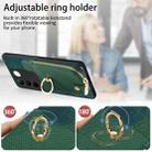 For vivo S16 Cross Leather Ring Vertical Zipper Wallet Back Phone Case(Green) - 6