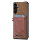 For Samsung Galaxy A54 5G Denim Texture Leather Skin Phone Case with Card Slot(Brown) - 1