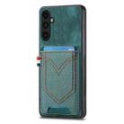 For Samsung Galaxy A54 5G Denim Texture Leather Skin Phone Case with Card Slot(Green) - 1