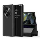 For OPPO Find N3 Plated Mirror Horizontal Flip Leather Phone Case with Holder(Black) - 1