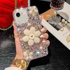 For iPhone 7 / 8  Sunflower Holder Hand-set Diamond PC Phone Case(Pink) - 1