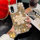 For iPhone XR Sunflower Holder Hand-set Diamond PC Phone Case(Gold) - 1