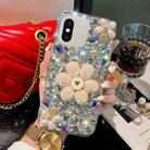 For iPhone XS Max Sunflower Holder Hand-set Diamond PC Phone Case(White) - 1