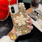 For iPhone X / XS Sunflower Holder Hand-set Diamond PC Phone Case(Gold) - 1