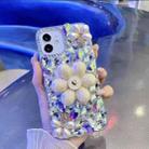 For iPhone X / XS Sunflower Holder Hand-set Diamond PC Phone Case(Gold) - 4