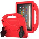For Amazon Kindle Fire HD10 2021 Thumb Bracket EVA Shockproof Tablet Case(Red) - 1