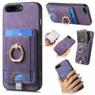 For iPhone 7 Plus / 8 Plus Retro Splitable Magnetic Card Bag Leather Phone Case(Purple) - 1