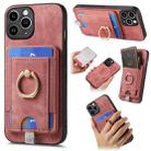 For iPhone 11 Pro Retro Splitable Magnetic Card Bag Leather Phone Case(Pink) - 1