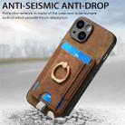 For iPhone 12 Retro Splitable Magnetic Card Bag Leather Phone Case(Brown) - 5