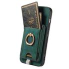 For iPhone 12 Pro Max Retro Splitable Magnetic Card Bag Leather Phone Case(Green) - 3