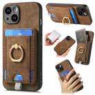 For iPhone 14 Retro Splitable Magnetic Card Bag Leather Phone Case(Brown) - 1