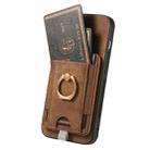 For iPhone 16 Plus Retro Splitable Magnetic Card Bag Leather Phone Case(Brown) - 3