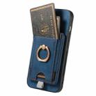 For iPhone 16 Pro Retro Splitable Magnetic Card Bag Leather Phone Case(Blue) - 3