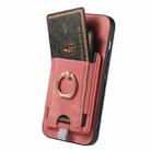 For iPhone 16 Pro Retro Splitable Magnetic Card Bag Leather Phone Case(Pink) - 3