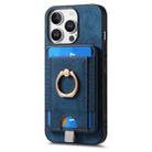 For iPhone 16 Pro Max Retro Splitable Magnetic Card Bag Leather Phone Case(Blue) - 2