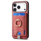 For iPhone 17 Pro Retro Splitable Magnetic Card Bag Leather Phone Case(Pink) - 2