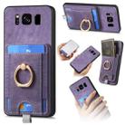 For Samsung Galaxy S8 Retro Splitable Magnetic Card Bag Leather Phone Case(Purple) - 1