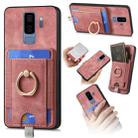 For Samsung Galaxy S9+ Retro Splitable Magnetic Card Bag Leather Phone Case(Pink) - 1