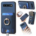 For Samsung Galaxy S10 Retro Splitable Magnetic Card Bag Leather Phone Case(Blue) - 1