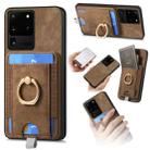 For Samsung Galaxy S20 Ultra Retro Splitable Magnetic Card Bag Leather Phone Case(Brown) - 1