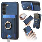 For Samsung Galaxy S21 5G Retro Splitable Magnetic Card Bag Leather Phone Case(Blue) - 1