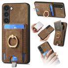 For Samsung Galaxy S21 5G Retro Splitable Magnetic Card Bag Leather Phone Case(Brown) - 1