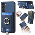 For Samsung Galaxy S23 5G Retro Splitable Magnetic Card Bag Leather Phone Case(Blue) - 1