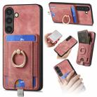 For Samsung Galaxy S23 FE 5G Retro Splitable Magnetic Card Bag Leather Phone Case(Pink) - 1