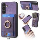 For Samsung Galaxy S23 FE 5G Retro Splitable Magnetic Card Bag Leather Phone Case(Purple) - 1
