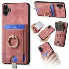 For Samsung Galaxy A04 4G Retro Splitable Magnetic Card Bag Leather Phone Case(Pink) - 1
