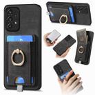 For Samsung Galaxy A73 5G Retro Splitable Magnetic Card Bag Leather Phone Case(Black) - 1