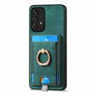 For Samsung Galaxy A22 5G Retro Splitable Magnetic Card Bag Leather Phone Case(Green) - 2