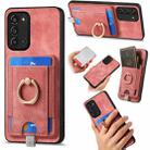 For Samsung Galaxy A21s Retro Splitable Magnetic Card Bag Leather Phone Case(Pink) - 1