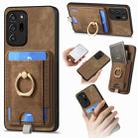 For Samsung Galaxy Note20 Ultra Retro Splitable Magnetic Card Bag Leather Phone Case(Brown) - 1