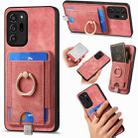 For Samsung Galaxy Note20 Ultra Retro Splitable Magnetic Card Bag Leather Phone Case(Pink) - 1