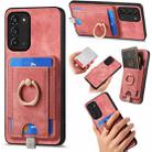 For Samsung Galaxy Note20 Retro Splitable Magnetic Card Bag Leather Phone Case(Pink) - 1