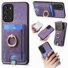 For Samsung Galaxy Note20 Retro Splitable Magnetic Card Bag Leather Phone Case(Purple) - 1