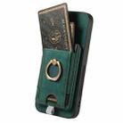 For Samsung Galaxy S25+ 5G Retro Splitable Magnetic Card Bag Leather Phone Case(Green) - 3