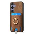 For Samsung Galaxy S25 Ultra 5G Retro Splitable Magnetic Card Bag Leather Phone Case(Brown) - 2
