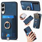 For Samsung Galaxy S25 Edge 5G Retro Splitable Magnetic Card Bag Leather Phone Case(Blue) - 1