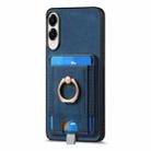 For Samsung Galaxy S25 Edge 5G Retro Splitable Magnetic Card Bag Leather Phone Case(Blue) - 2