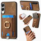 For Samsung Galaxy S25 Edge 5G Retro Splitable Magnetic Card Bag Leather Phone Case(Brown) - 1