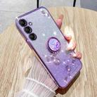 For Samsung Galaxy S24+ 5G Gradient Glitter Immortal Flower Ring All-inclusive Phone Case(Purple) - 1